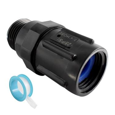Imagem de AUXBC Regulador de pressão de irrigação por gotejamento de 25 PSI, redutor de pressão de mangueira de jardim, válvula de fluxo baixo, rosca de mangueira fêmea de 3/10.2 cm x rosca de mangueira macho