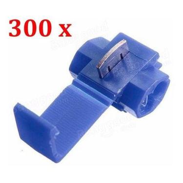 Imagem de 300un Conector Derivação Emenda Cabos Fios Azul 1,5 A 2,5mm - DMTI
