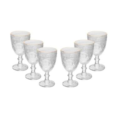 Imagem de WOLFF - Conjunto 6 Taças de Vidro com Fio de Ouro Mandala 320ml