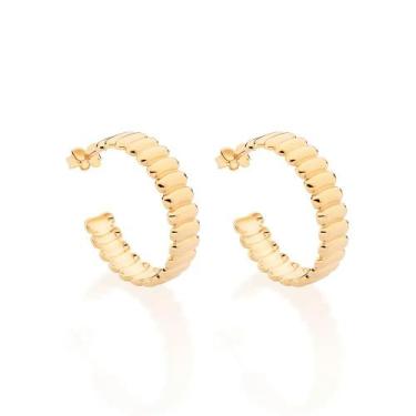 Imagem de Brincos banhado ouro 3x 24k 18k e 22k feminino meia argola grande maxi