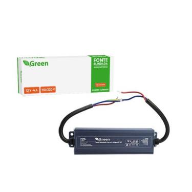 Imagem de Fonte Blindada Prova D'água Ip67 12v 4a P/ Leds Cftv Bivolt - GREEN, w
