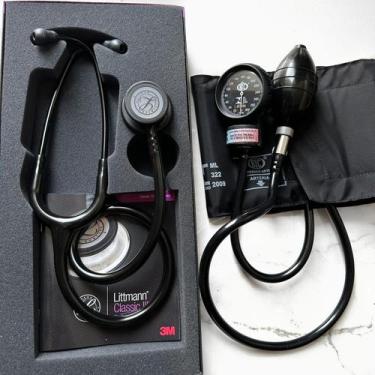 Imagem de Conjunto Estetoscópio Littmann Classic III 5803 Black Edition + Ap. Pr