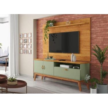 Imagem de Rack + Painel SI Estilo Retrô 1.40m Para TV Até 55'' Polegadas Cor Ale