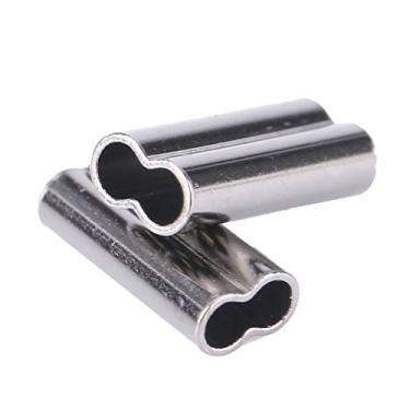 Imagem de 100 Pçs Barril Duplo Friso Linha de Pesca Fio Leade Tamanhos Duplo Barril Friso Linha de Pesca Fio Líder Mangas Tubo de Cobre Conector (1,8 mm * 10 mm)