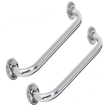 Imagem de Alça Apoio Inox 50cm Kit 2 Uni Banheiro Idoso Cadeirante Deficiente Ac