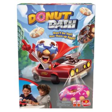 Imagem de Goliath Donut Dash Game - Race to Pick Up Matching Donuts, Racecar Does Real Donuts On Table Or Hard Floor - Ages 4 and Up, 2-4 Players
