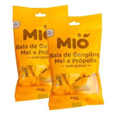 Imagem de Kit 2 Bala de Gengibre, Mel e Própolis Mió 40g
