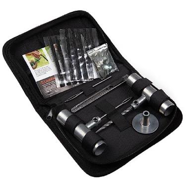 Imagem de MANUSAGE Kit de reparo de pneu 35 peças com bolsa de nylon para carro, motocicleta, ATV, jipe, caminhão, trator furador de pneu plano