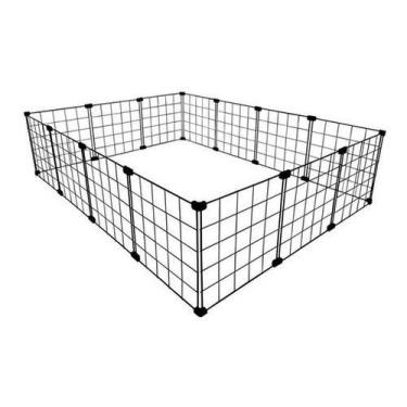 Imagem de Cercado Gaiola Pequenos Pet Cachorro Coelho 90x120cm Preto - Cercadinh