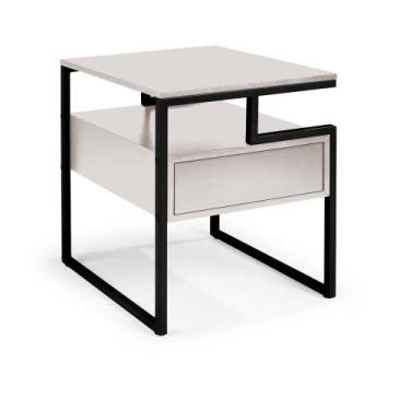 Imagem de Mesa Cabeceira Copacabana em Aço Carbono Preto - Drop mobiliário
