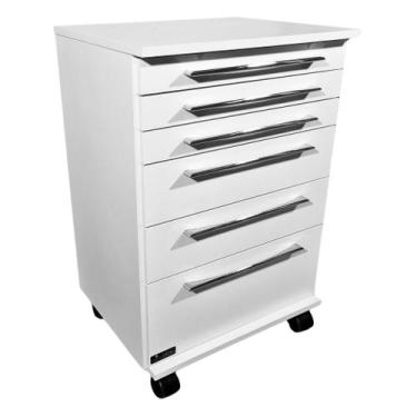 Imagem de Mesa De Cabeceira Com 4 Rodas Multiuso Cor Branco - Deki Móveis