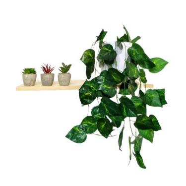 Imagem de Arranjo de Trepadeira Artificial em Vaso de Plástico Melamina Branco -