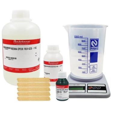 Imagem de Kit Fabricação de Bandejas e Mesinhas Resinadas com Corante Black Univ