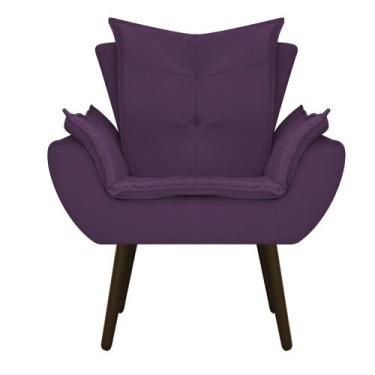 Imagem de Poltrona Decorativa Fenzzi Pés Palito Tabaco Sala de Espera Recepção S