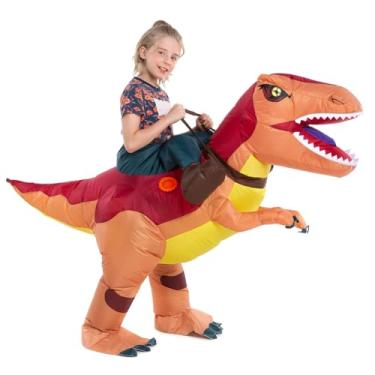 Imagem de HSCTEK Fantasia infantil inflável de dinossauro, T-rex, velociraptor, tricerátopo, diofossauro, pteranodon, carnotauro, T-Rex, G