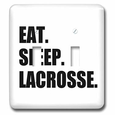 Imagem de 3dRose lsp_180418_2 Eat Sleep Lacrosse Gifts for Sport Enthusiasts Lax Crosse Black Text Light Switch Cover