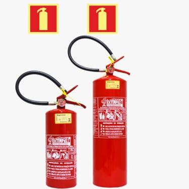 Imagem de KIT 1 Extintor 4kg ABC + 1 Extintor Água 10l + 2 Sinalização