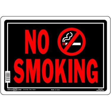 Imagem de HILLMAN 840149 Placa antifumaça, metal de alumínio preto e vermelho, 1 placa de 25,4 x 35,5 cm