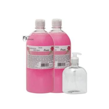 Imagem de Kit - 2 Sabonetes + Pet 500ml Com Válvula Pump Transparente - Yantra e