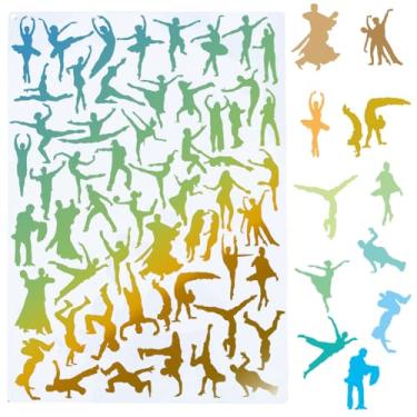 Imagem de GORGECRAFT Estêncil para dançarina, balé, dança, pintura, estêncil, plástico, reutilizável, bailarinas, dançarinas, modelos de desenho esportivo, para pintura em madeira, álbum de recortes, decoração