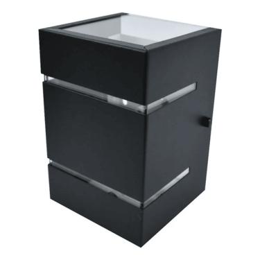 Imagem de Arandela Santarem 2 Fachos C/2 Frisos  8 X 15 X 8CM P/1 G9 Preta Ref.2210 - All Lux All Lux