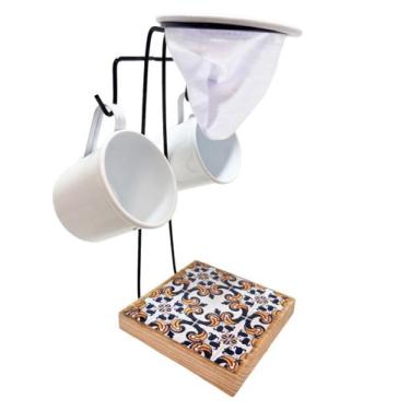 Imagem de Mini Coador Café Gourmet Individual + 2 Canecas 170ml mod2 - JTA