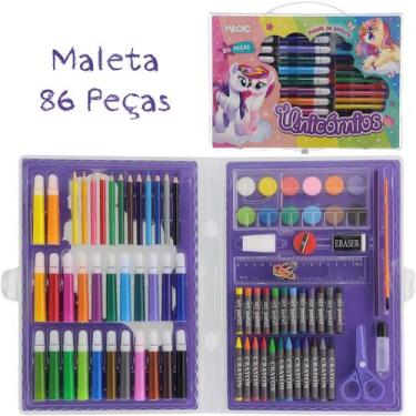 Imagem de Maleta Escolar de Pintura com 86 Peças - Tema Unicórnio  Grupo Magic