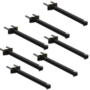 Imagem de Kit 07 Suportes Haste De Refletor Led Parede Fachada Banner Iluminação