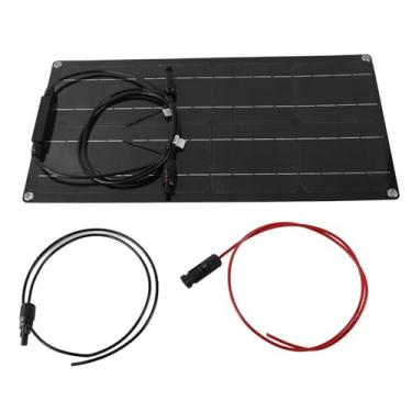 Imagem de Painel Solar Portátil de 100 W, Carregador Solar Portátil Monocristalino Com Fio para Telhado de Barraca de RV, Carregador de Energia de Módulo Fotovoltaico Carregador de Painéis