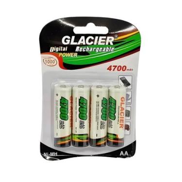 Imagem de Kit 4 Pilhas Recarregáveis 4700mAh Glacier AA - Friburgo Comercial e E
