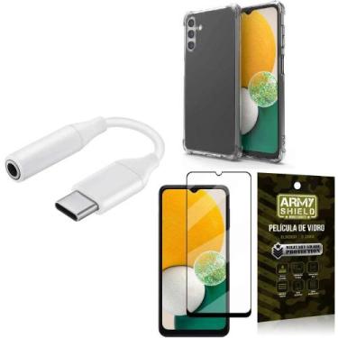 Imagem de Capinha Samsung A13 5g + adaptador Tipo C para Fone P2 + Película 3D -