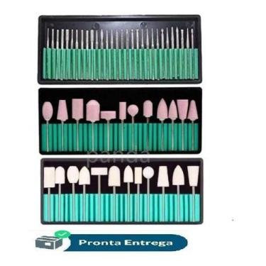 Imagem de Kit Com 55 Brocas Para Lixadeira Unhas Acrigel Motor Polidor - Mr Vend