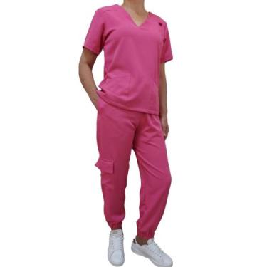 Imagem de Conjunto Pijama Cirúrgico Scrub Feminino Confort - Jaleco Art, Pink, G