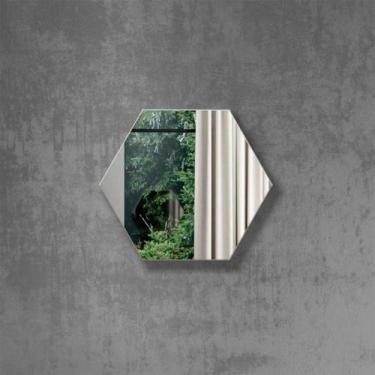Imagem de Espelho Decorativo Hexágono 52cm Off White Dalla Costa