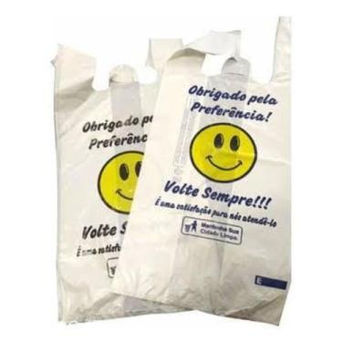 Imagem de Sacola Reforçada 40x50 Tamanho Médio Fardo Econômico Timbrada Volte Se