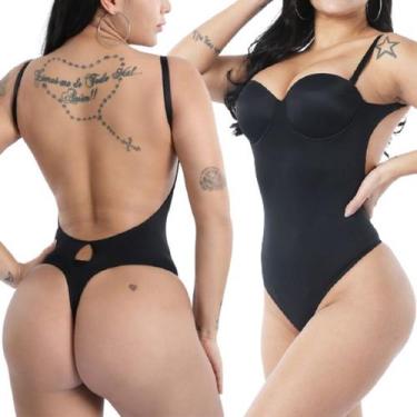 Imagem de Body Efeito Bumbum Empinado Fio Dental Bojo Alta Sustentação - Fanátic