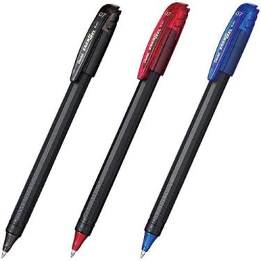 Imagem de Kit Caneta PENTEL EnerGel Makkuro 0.7 mm (Preta, Azul, Vermelha) - 3 U
