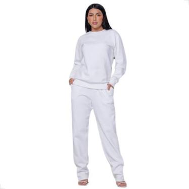 Imagem de Conjunto Moletom Feminino Blusa Lisa e Calça com 2 Bolsos - West Route