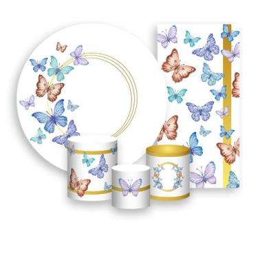 Imagem de Kit Painel De Festa + Trio Capa Cilindro + Faixa Veste Fácil - Borbole