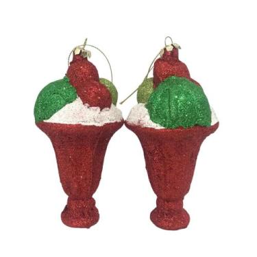 Imagem de Casquinha Jogo Com 2 Enfeite Natalino de Pendurar 15cm. - zona livre