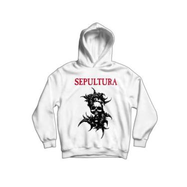 Imagem de Moletom Masculino Sepultura Heavy Metal - Ultrav Store, M, Branco