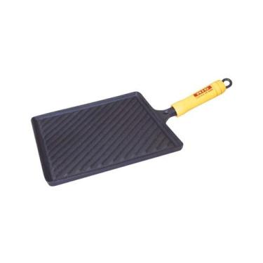 Imagem de Bifeteira Ferro Fundido Quadrada Frisada - Medidas 22x22cm - Rig Fundi