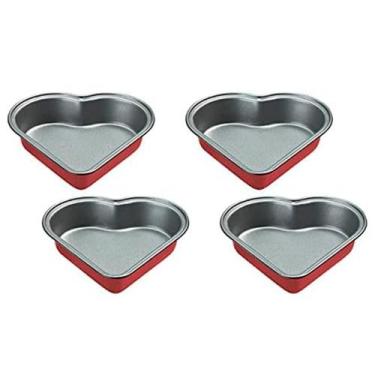 Imagem de Mini Formas Cuisinart Corações Vermelho 4P Cmbm-4Hrt1Rd