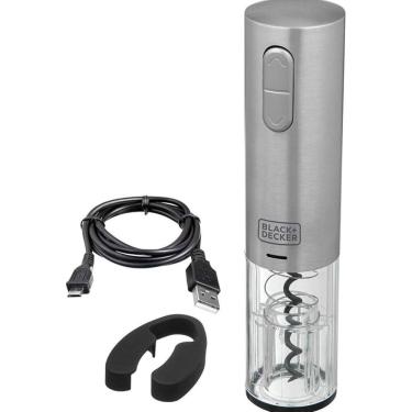 Imagem de  Saca Rolha Abridor de Vinho Inox W10 Bivolt Recarregável LED Black&Decker W10