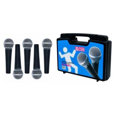Imagem de Kit Com 5 Microfones Dinâmicos HT-58A Csr Tipo Beta Sm58 Profissional 