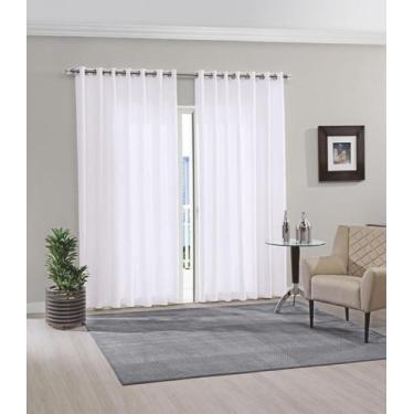 Imagem de Cortina Bella Janela Duplex Curta Lisa Cromo 300X170, UN, Branco