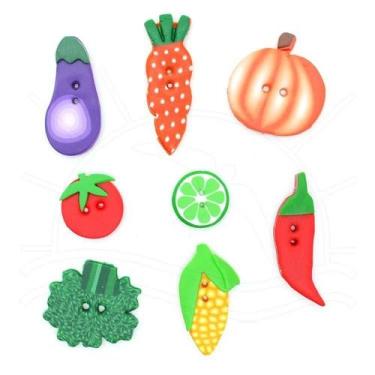 Imagem de Botão Feito a Mão Veceli - Legumes