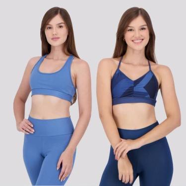 Imagem de Kit 2 Tops Area Silver Star Feminino Azul, G