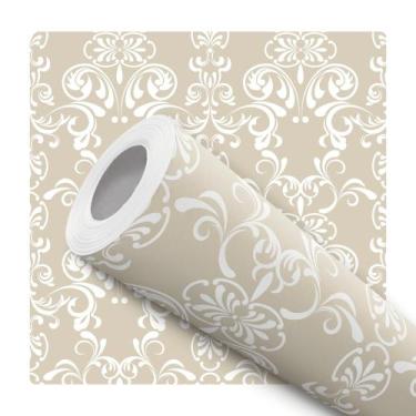Imagem de Papel de Parede Vinílico Arabesco Provençal Bege Sala Quarto 10m - DEL