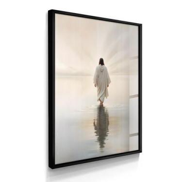 Imagem de Quadro Decorativo Jesus Sobre Águas 55x40 Com Vidros - DECOREIRO